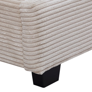 Lit avec tête de lit en velours côtelé - WILLIAM