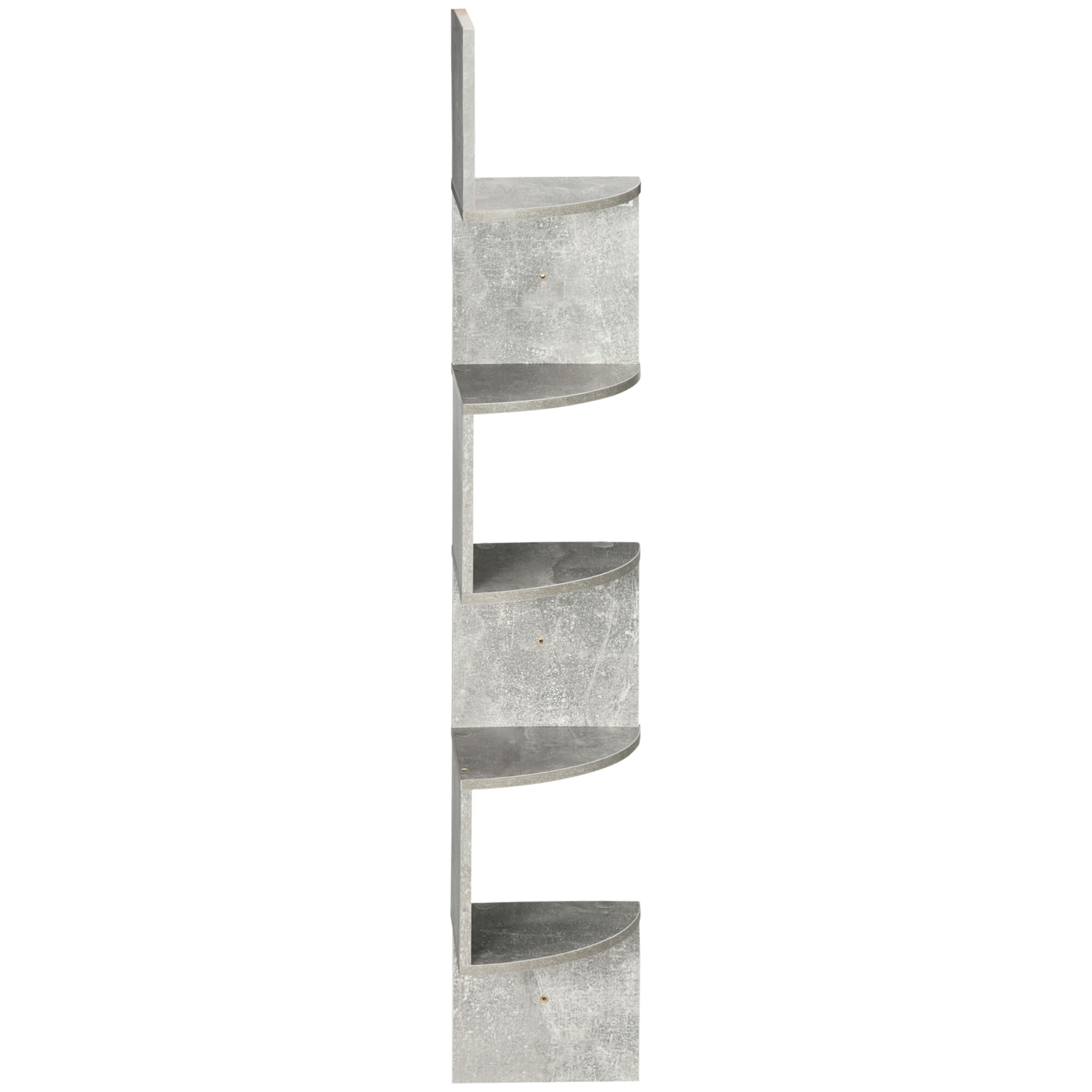 Étagère d'angle étagère de rangement design contemporain zig zag 20L x 20l x 126H cm 5 niveaux panneaux de particules gris