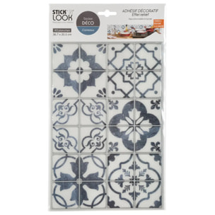 Lot de 2 stickers carrelages ciment bleus