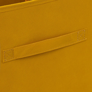 Panier tissu 31x31cm "Mix N' Modul" jaune moutarde