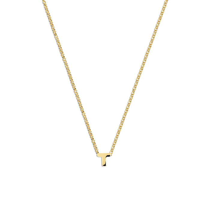 Collar Personalizado Single Letter Plata Baño Oro