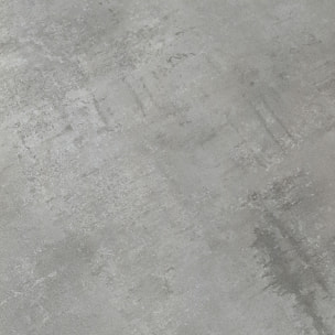 Tavolo VOLPAIA in legno, finitura grigio cemento e base in metallo verniciato bianco, allungabile 140x80 cm - 190x80 cm
