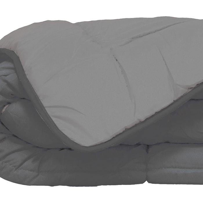 Couette d'été en microfibre bicolore - Gris clair