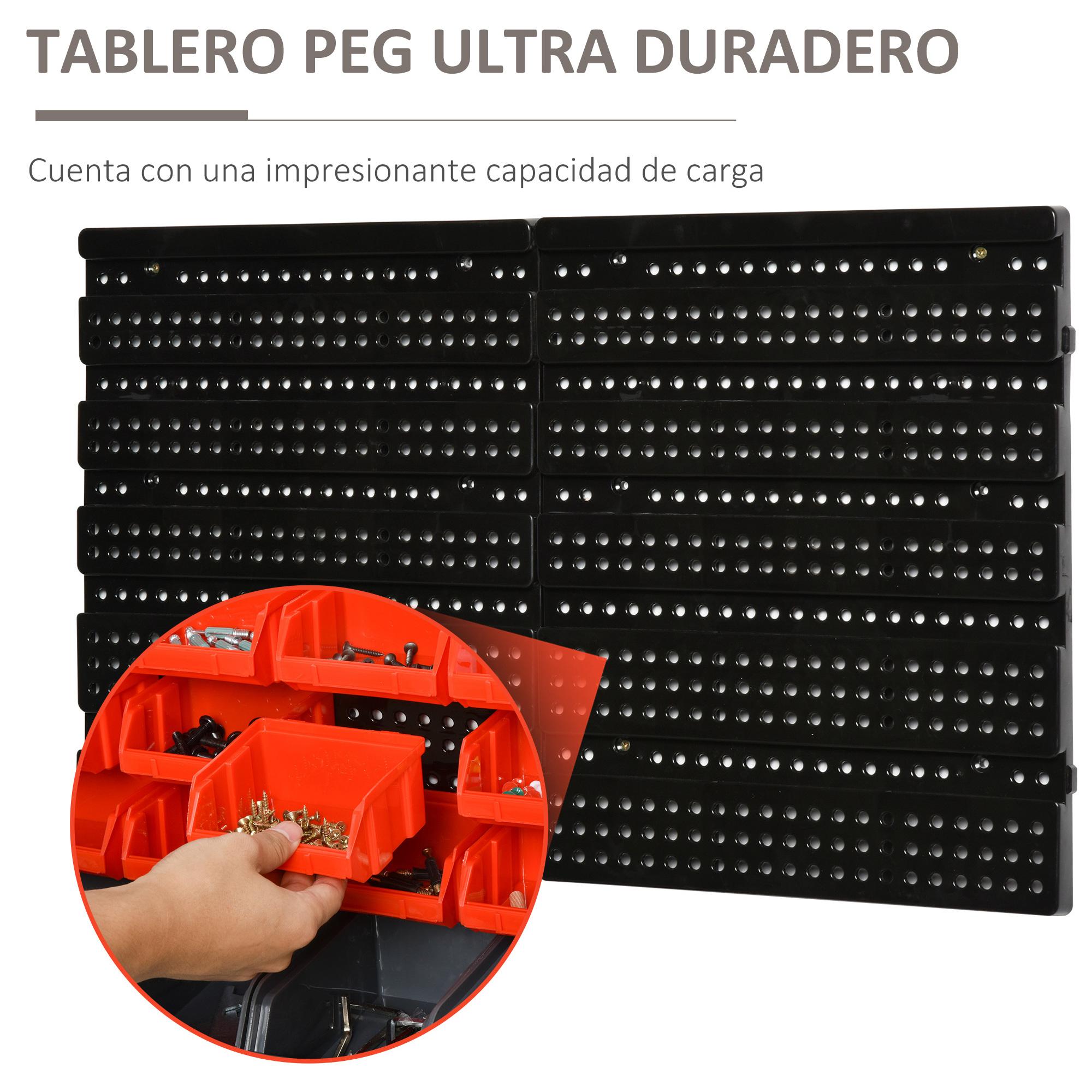 DURHAND Estantería de Almacenaje para Pared Organizador de Herramientas 33 Piezas en Total con Cajas de 2 Tamaños Diferentes Ideal para Tornillos 37,5x18x95,5 cm Rojo y Gris