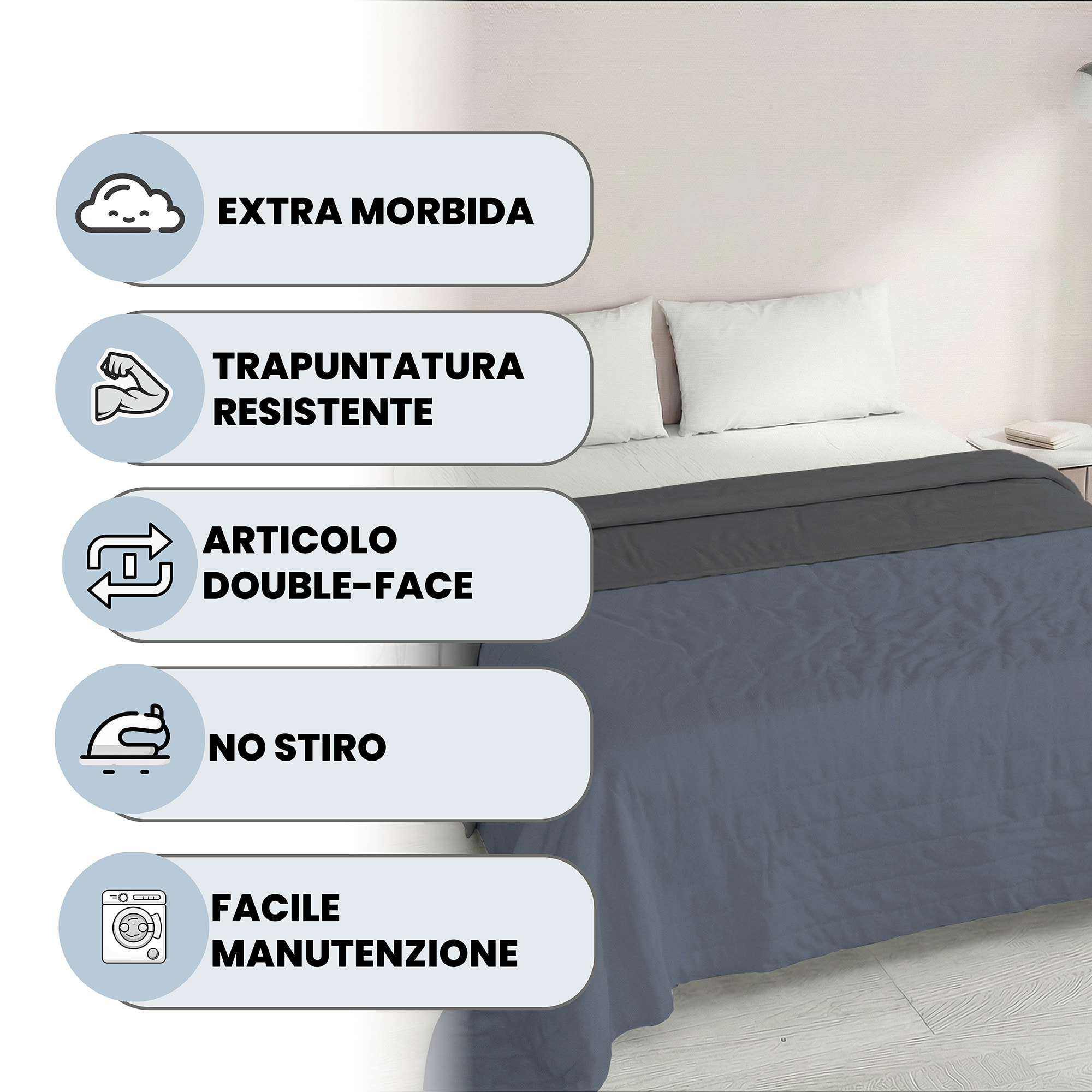 TRAPUNTINO GOLIA 100% Microfibra - Made in Italy