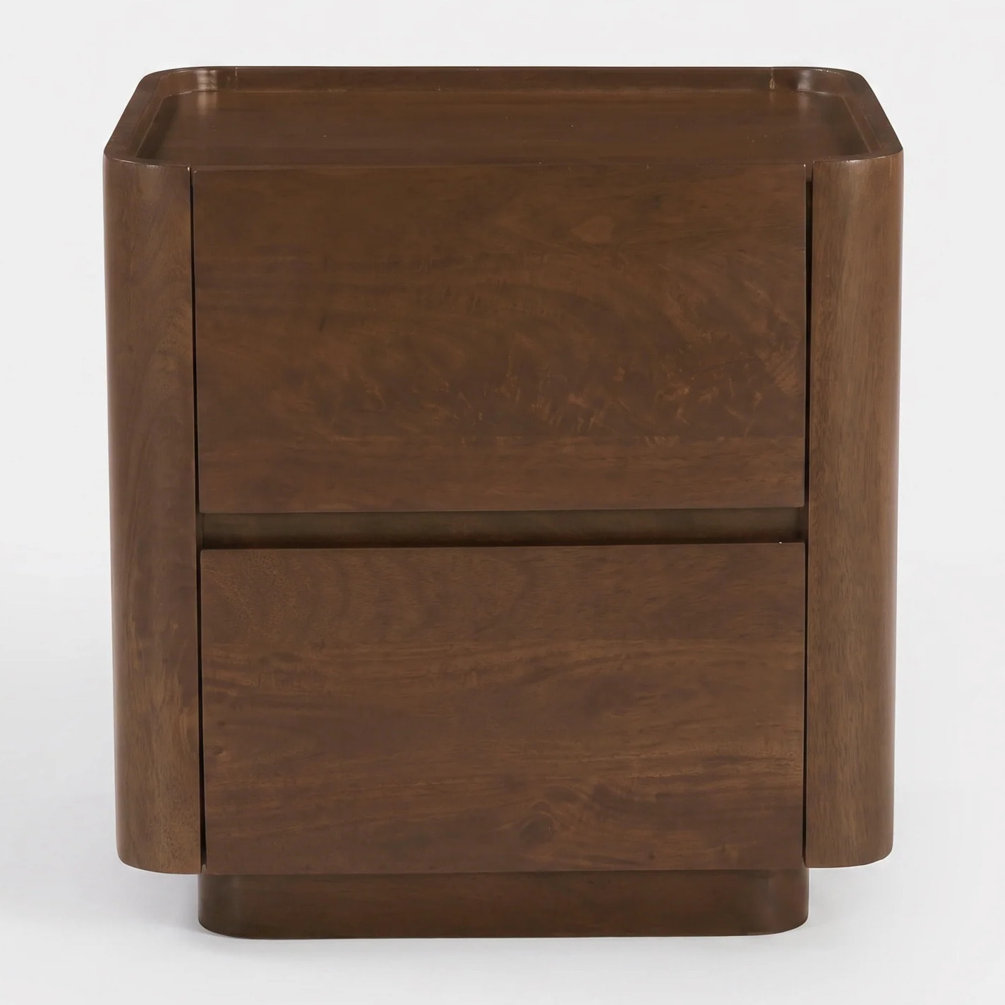 Table de chevet en bois de manguier finition noyer - Aldo