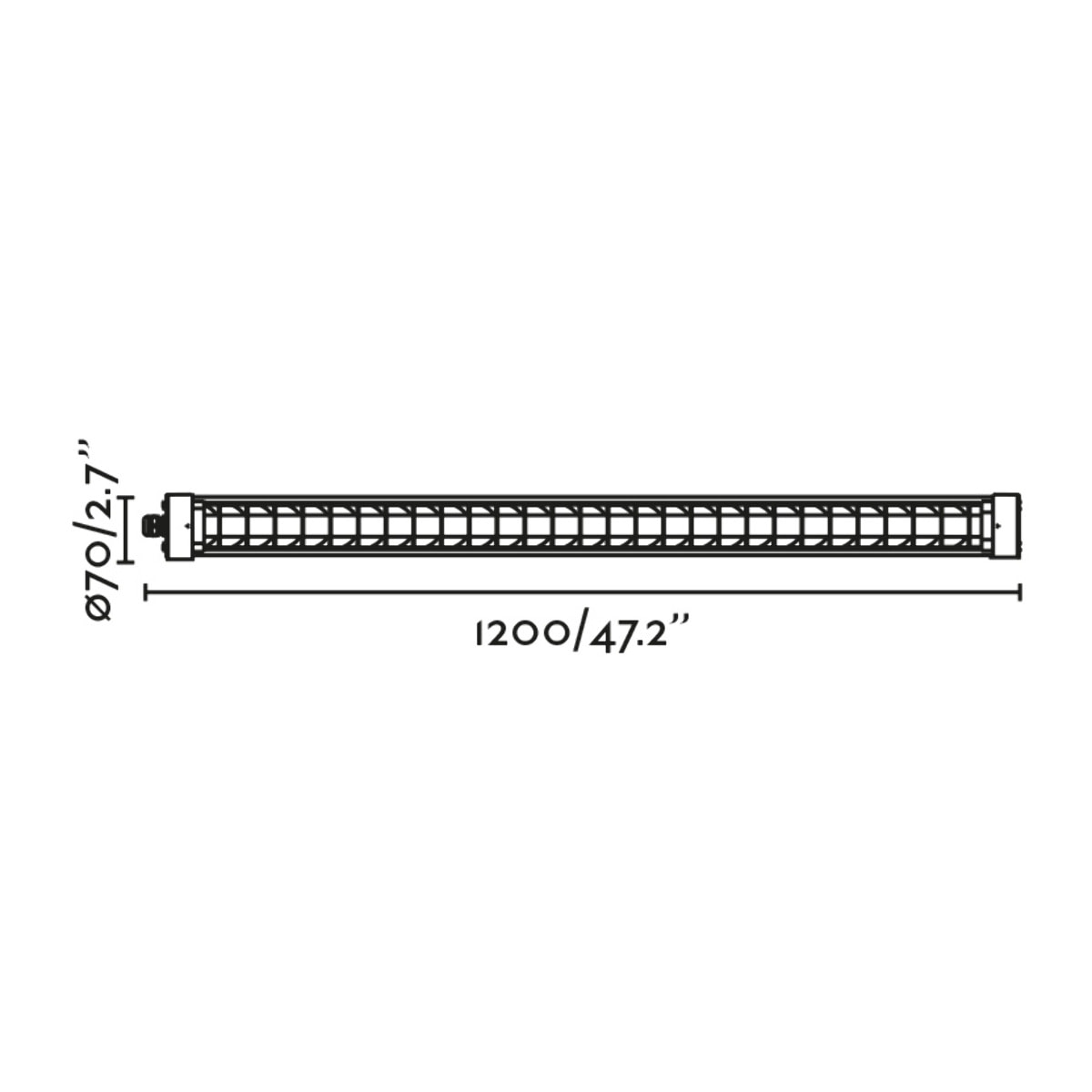 SCUBA LOUVER 1200 Lámpara plafón negra 36W