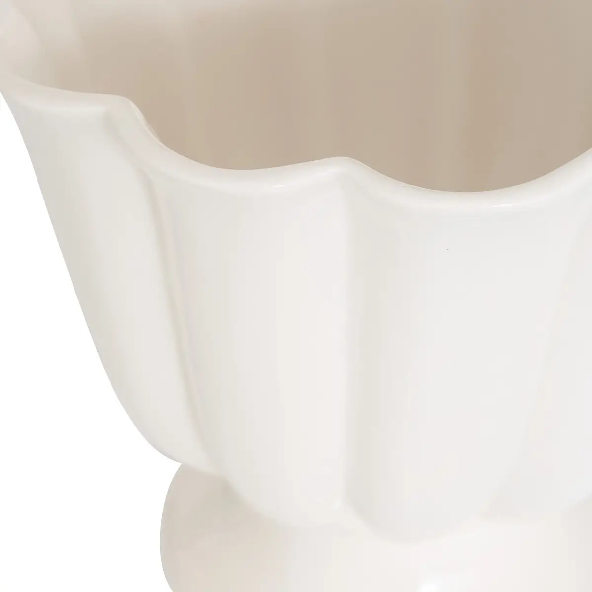 Cache-pot Fleur de rose H24cm blanc
