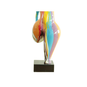 Statue femme ronde en résine multicolore H60cm - BALERINA 01