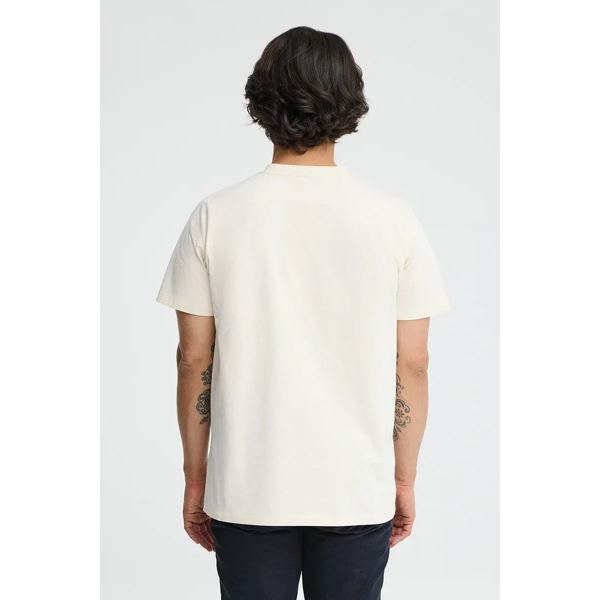 Maglietta ecrù a maniche corte con ricamo Established 2012 Polo Club