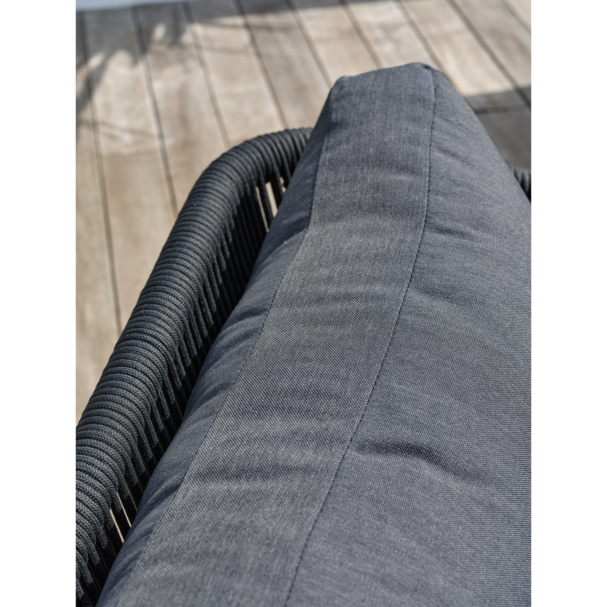 BIARRITZ - Salon bas de jardin 5 places en aluminium et corde tissée