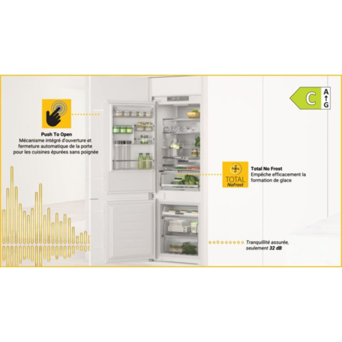 Réfrigérateur combiné encastrable WHIRLPOOL WHC18T574P Supreme Silence
