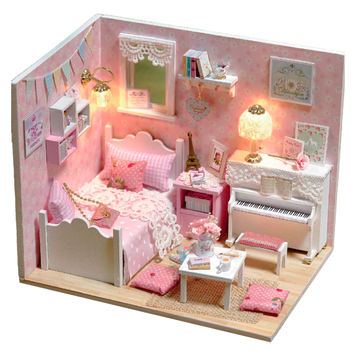 Habitación de la Princesa del Sol. Maqueta 3D, realista con gran detalle y luces led.