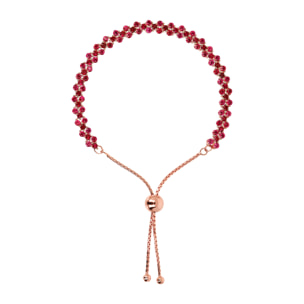 Bracciale Tennis Doppio con Cubic Zirconia Rosse