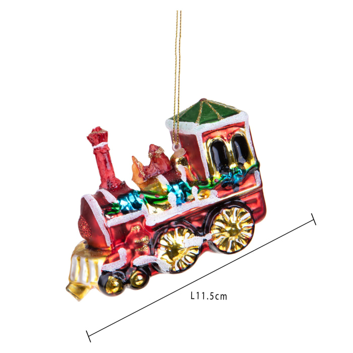 Trenino in vetro - Pezzi 4 - 11,5xH9x5,5cm - Bianchi Dino SpA