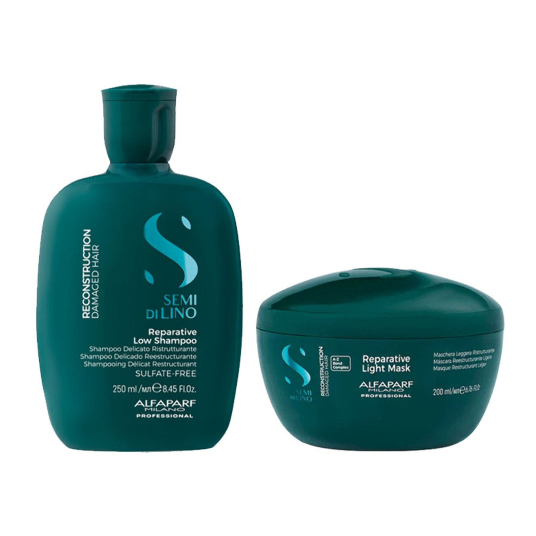 ALFAPARF MILANO Kit Semi Di Lino Reparative Shampoo 250ml + Mask 200ml
