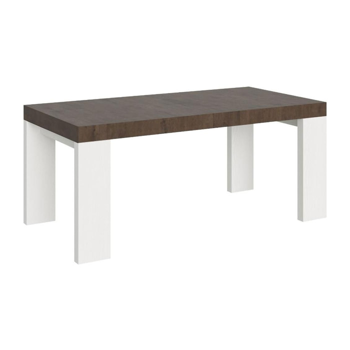 Mesa extensible 90x180/440 cm Roxell Mix tapa Nogal patas Fresno Blanco