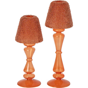 J-Line Photophore perles - verre - orange - large