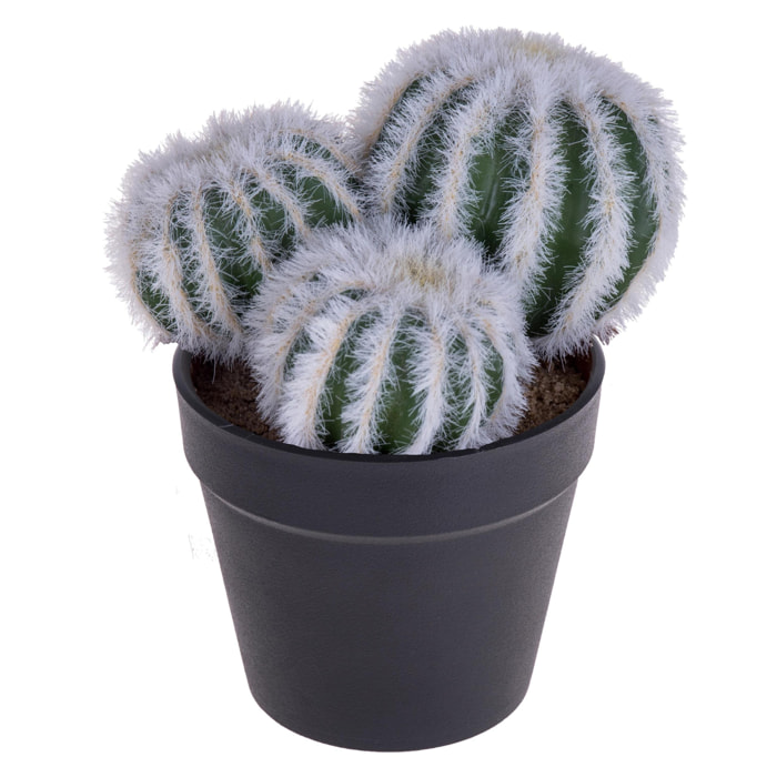 Cactus X 3 Con Vaso. Altezza 12 Cm - Pezzi 4 - 9X12X9cm - Colore: Verde - Bianchi Dino - Piante Artificiali