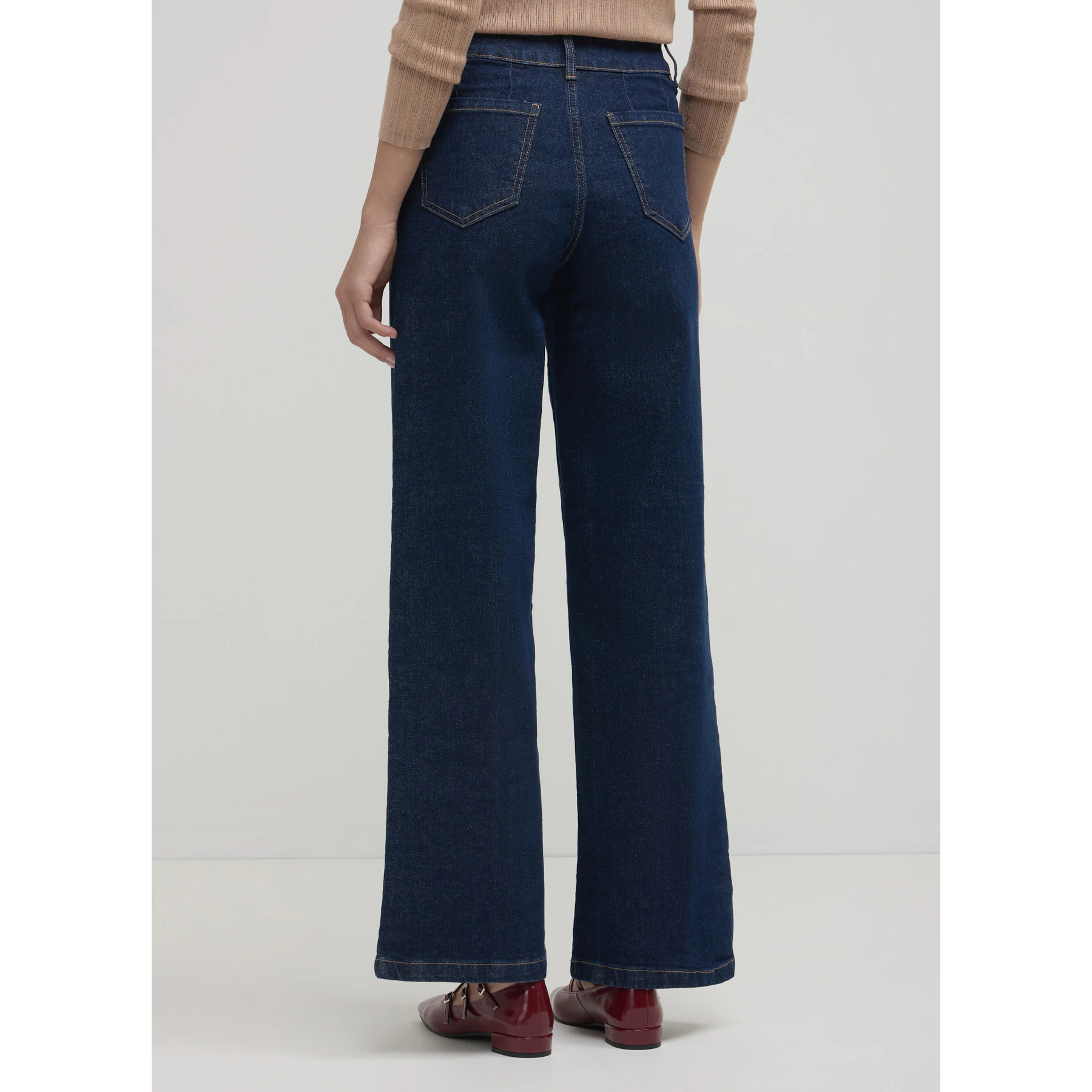 Jeans wide leg vita alta