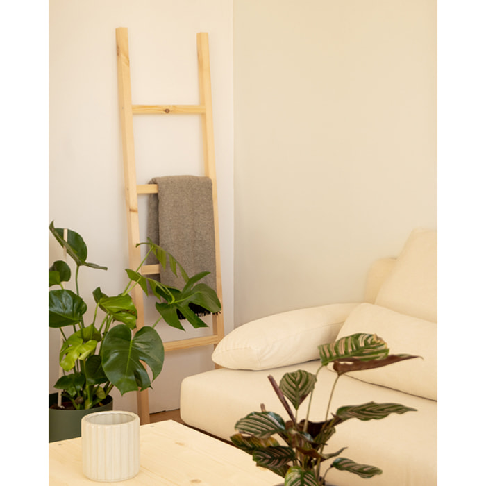 Échelle en bois massif ton naturel 150x41cm Hauteur: 150 Longueur: 41 Largeur: 3.5