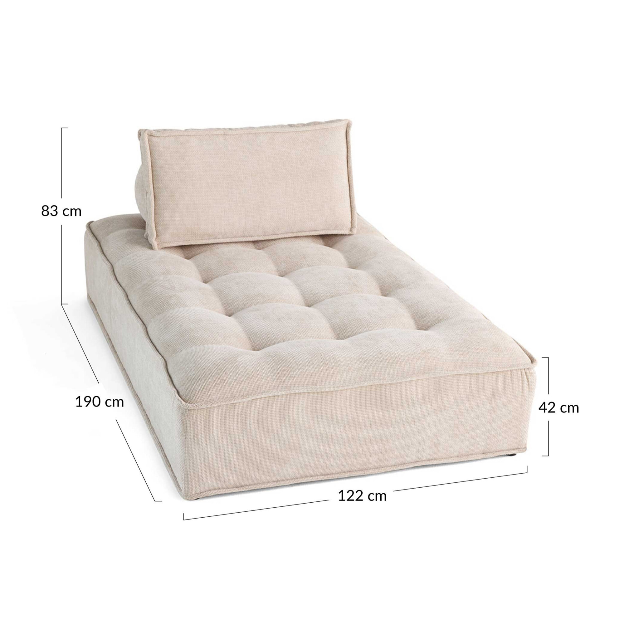 Marisol - module d'assise méridienne - velours texturé - Beige