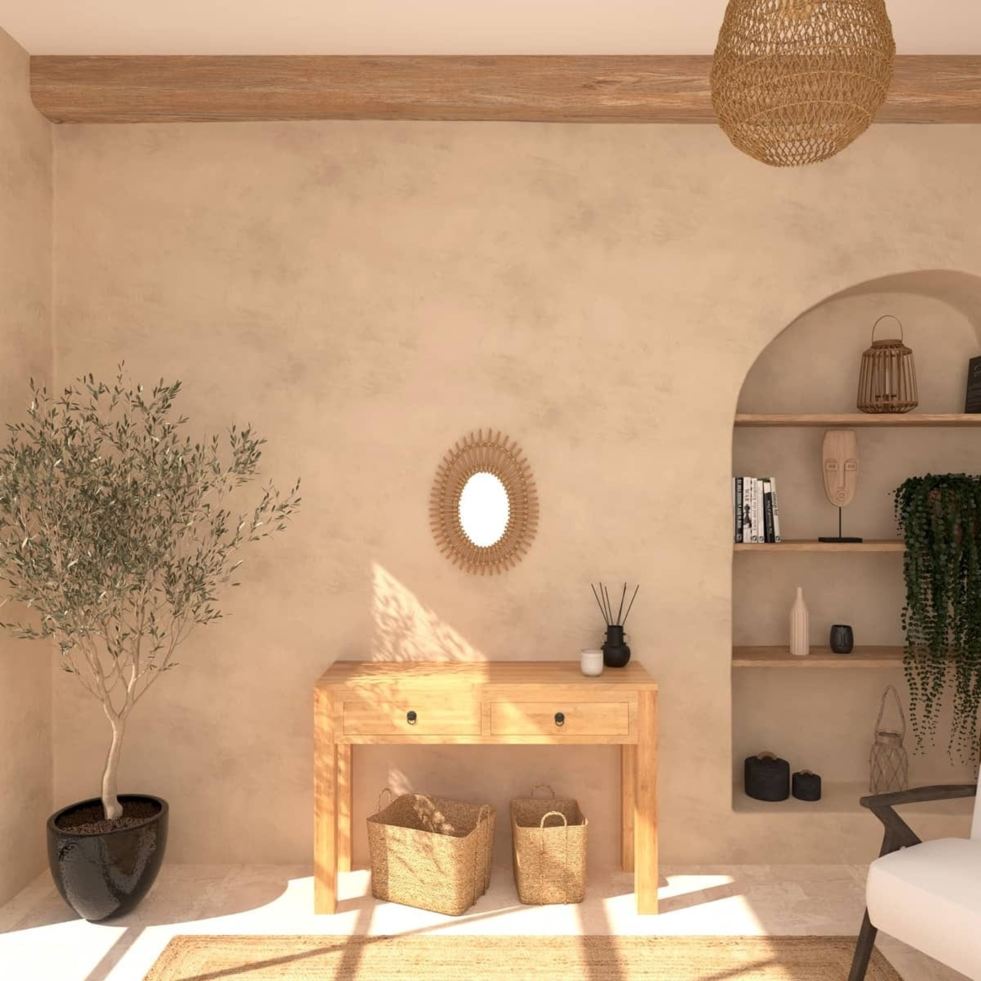 Espejo ovalado Irma ratán 43x2,5x57,5