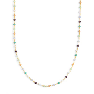Collar Crystals Colors Plata Baño Oro