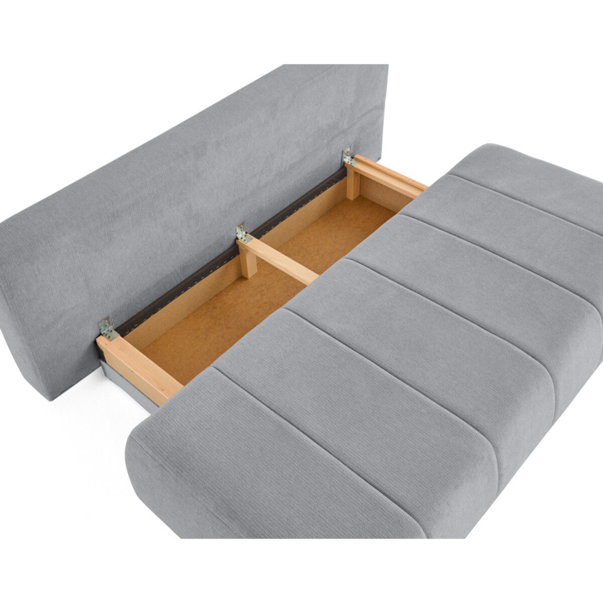 Harper - canapé 3 places convertible avec coffre en tissu texturé - Gris