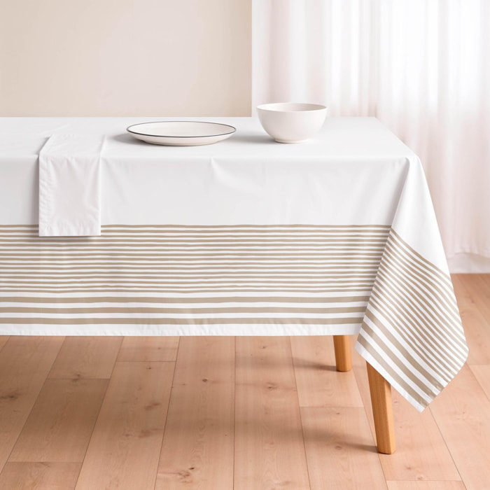 Mantel antimanchas HAZAEL BEIGE - 100% algodón