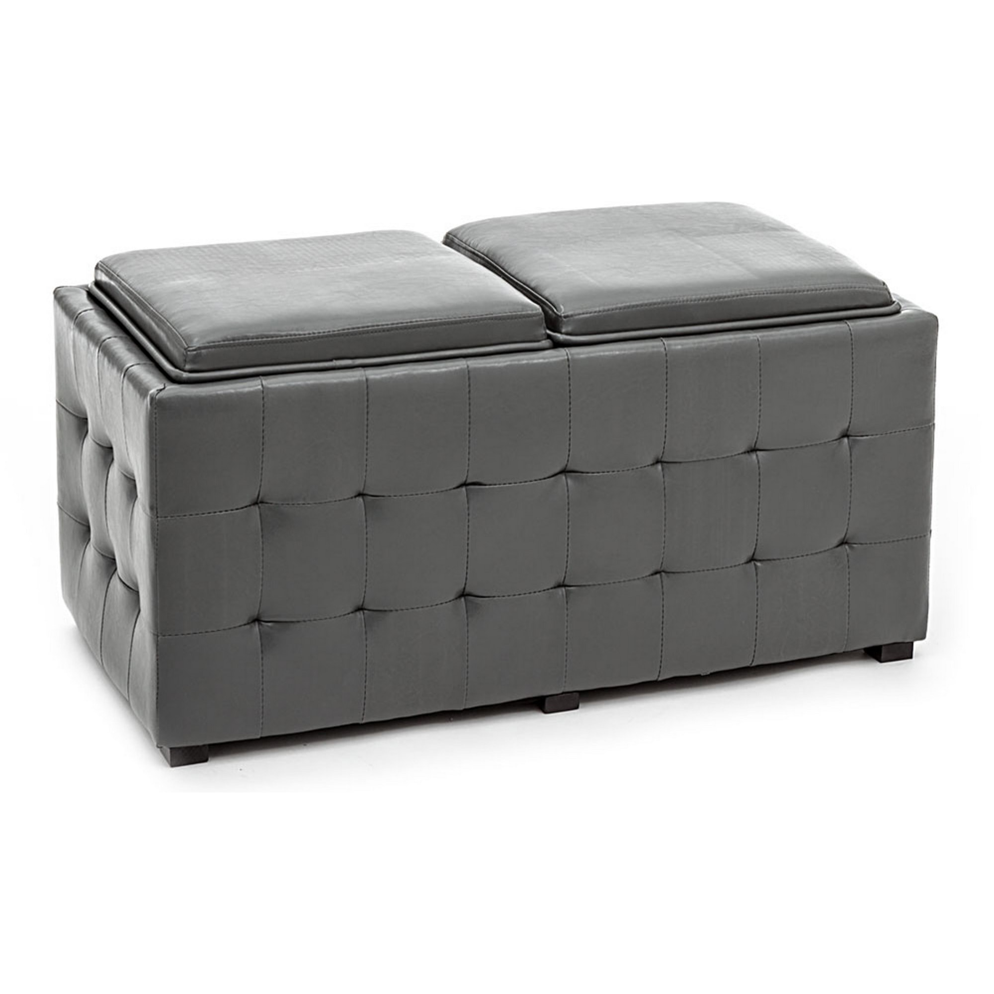 Oresteluchetta doppio pouf poggiapiedi LOWELL GREY grigio