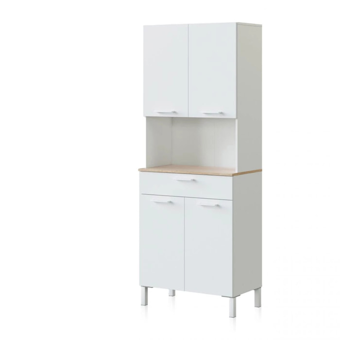 Alacena cocina Colin 4 Puertas Blanco Artik (Blanco Mate) - Roble Canadian