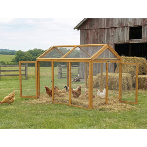 Enclos extension en bois pour poulailler "Coco" - 6 poules - Marron