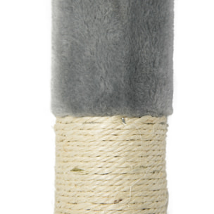Tiragraffi Albero Palo Gioco Per Gatti Con Corda In Sisal Naturale Tira Graffi Giocattolo Cuccia Per Gatto Adulto Cucciolo Domestico 116 Cm Grigio