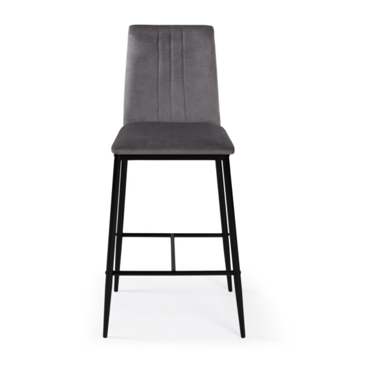 Tabourets de bar glam Jade en velours - Gris anthracite
