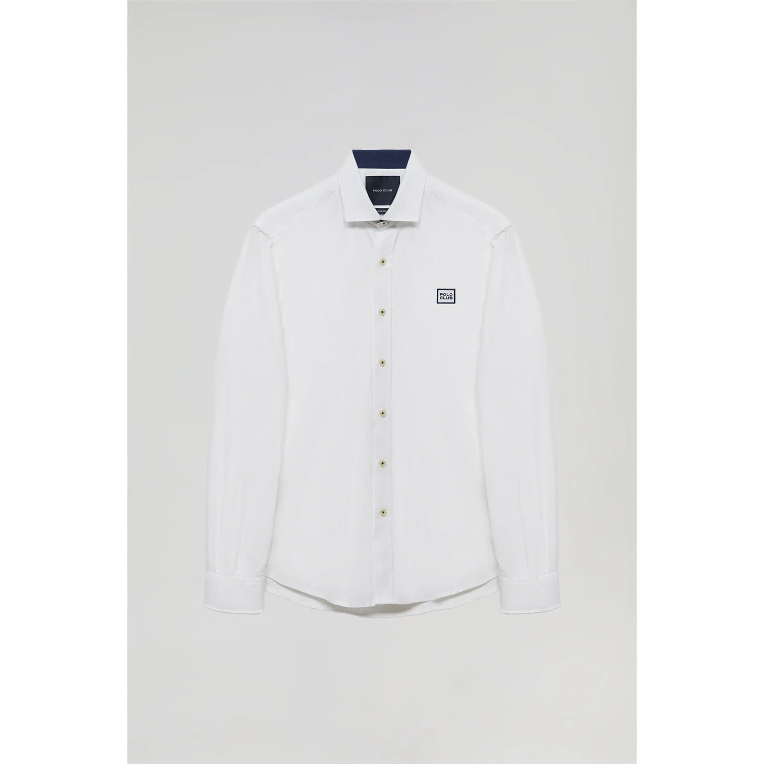 Camisa blanca Slim fit con logo Polo Club