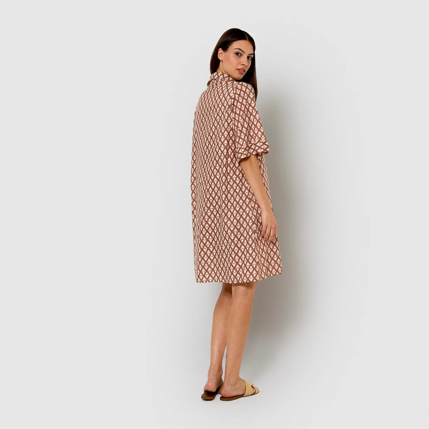 Vestido corto camisero hilo sheet caldera