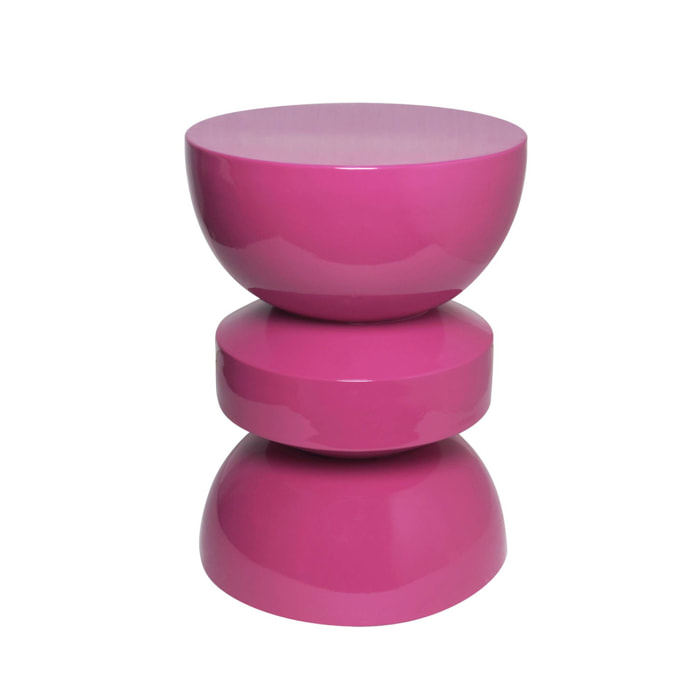 Table d'appoint. bout de canapé. table de chevet en métal effet glassy rose Assa. Ø32 x H 44.5cm