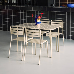 Table de jardin métal + 4 assises AMÉLIA