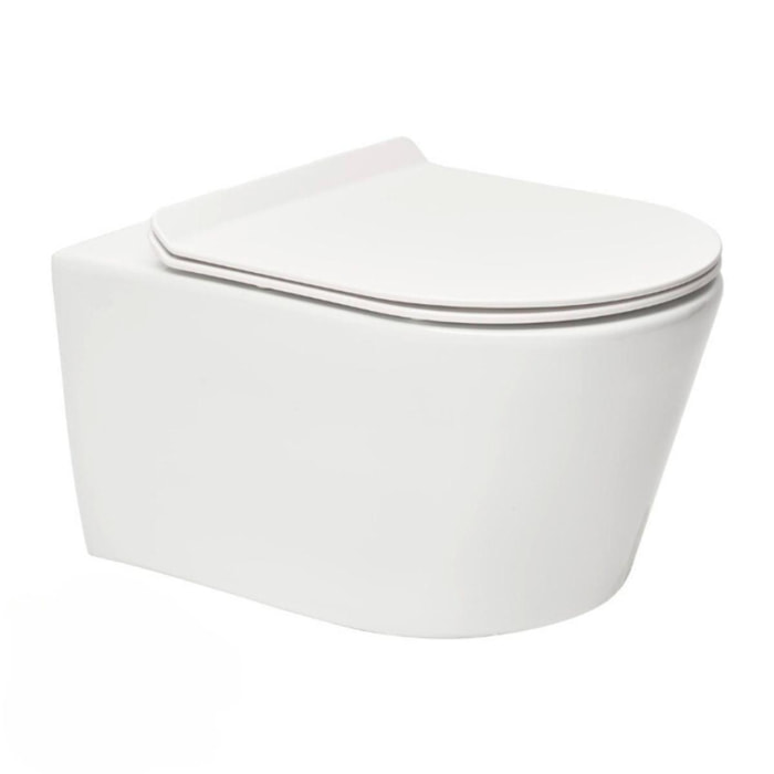 Pack WC Bâti-support Vitra V-Fix Core + WC sans bride SAT Brevis + Plaque Chrome mat (V-FixBrevis-5)
