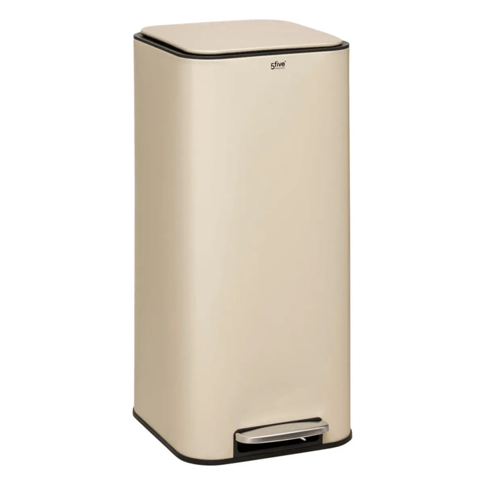 Poubelle "Delta" en métal beige 30L
