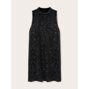 Motivi - Mini vestido de terciopelo con lentejuelas - Negro