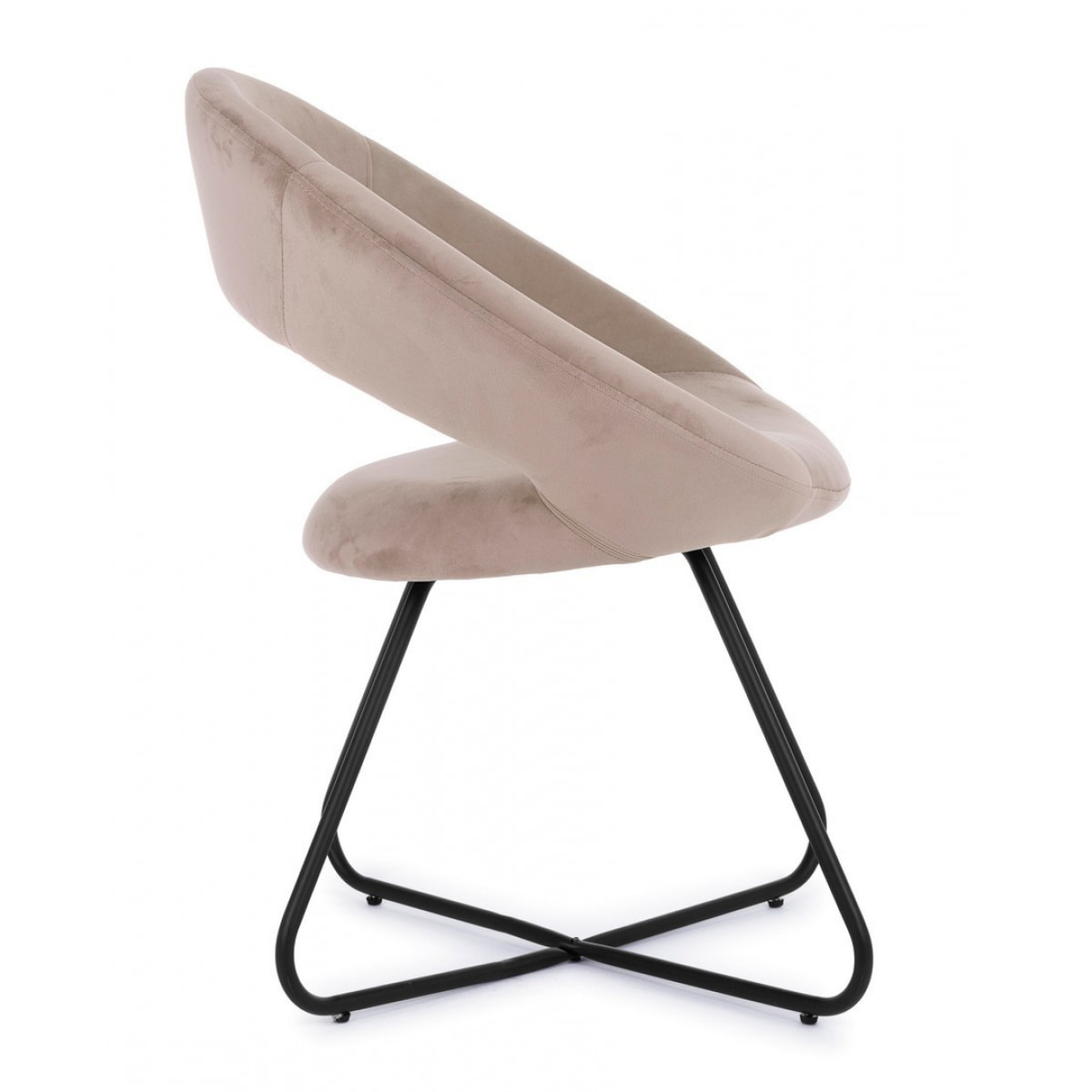 Poltroncina VANITY NERO velluto tortora