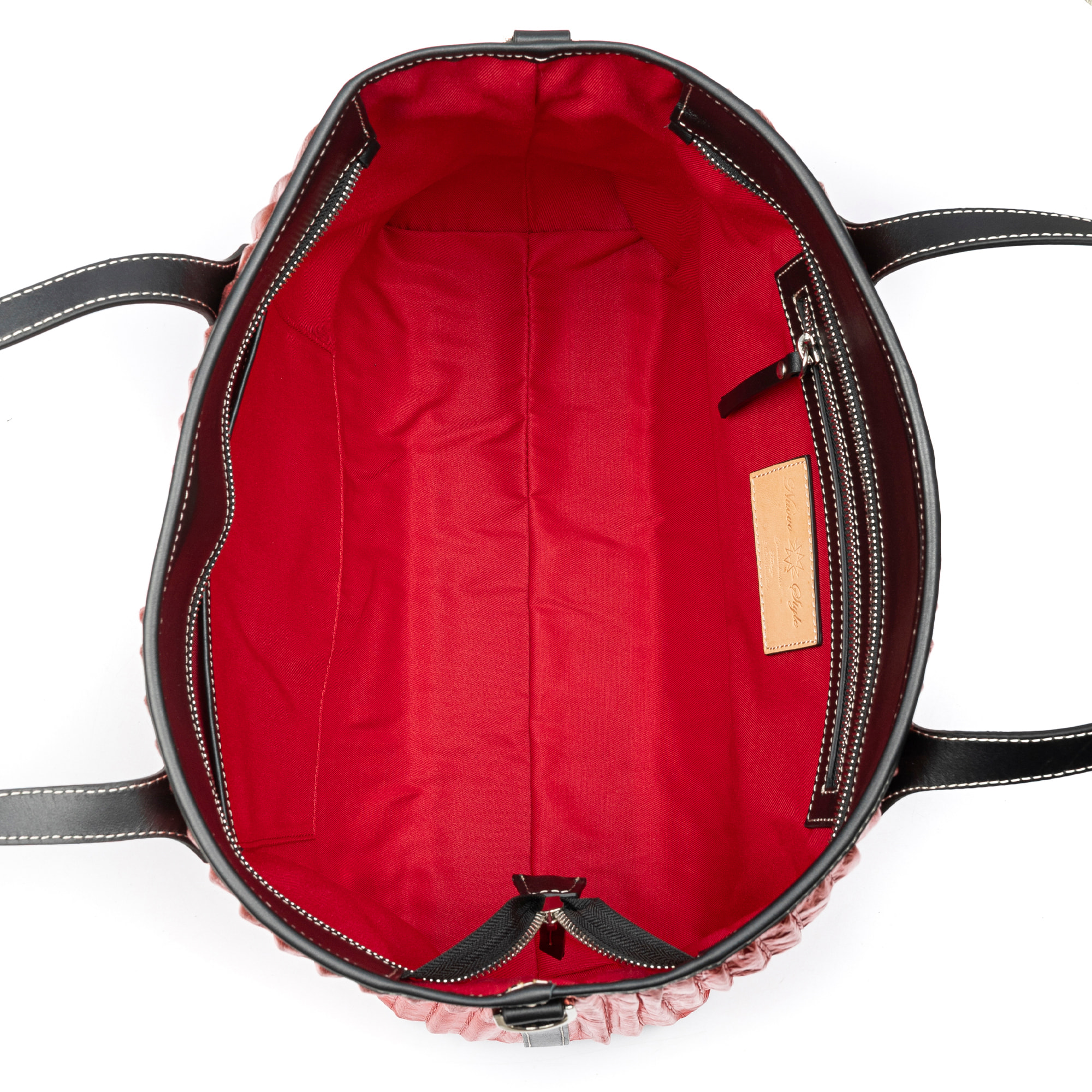 Baceno bolso de hombro mujer. Piel auténtica Napa plegada laminada.