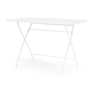 Tavolo rettangolare YVONNE in acciaio bianco, pieghevole, 110×70×72 cm
