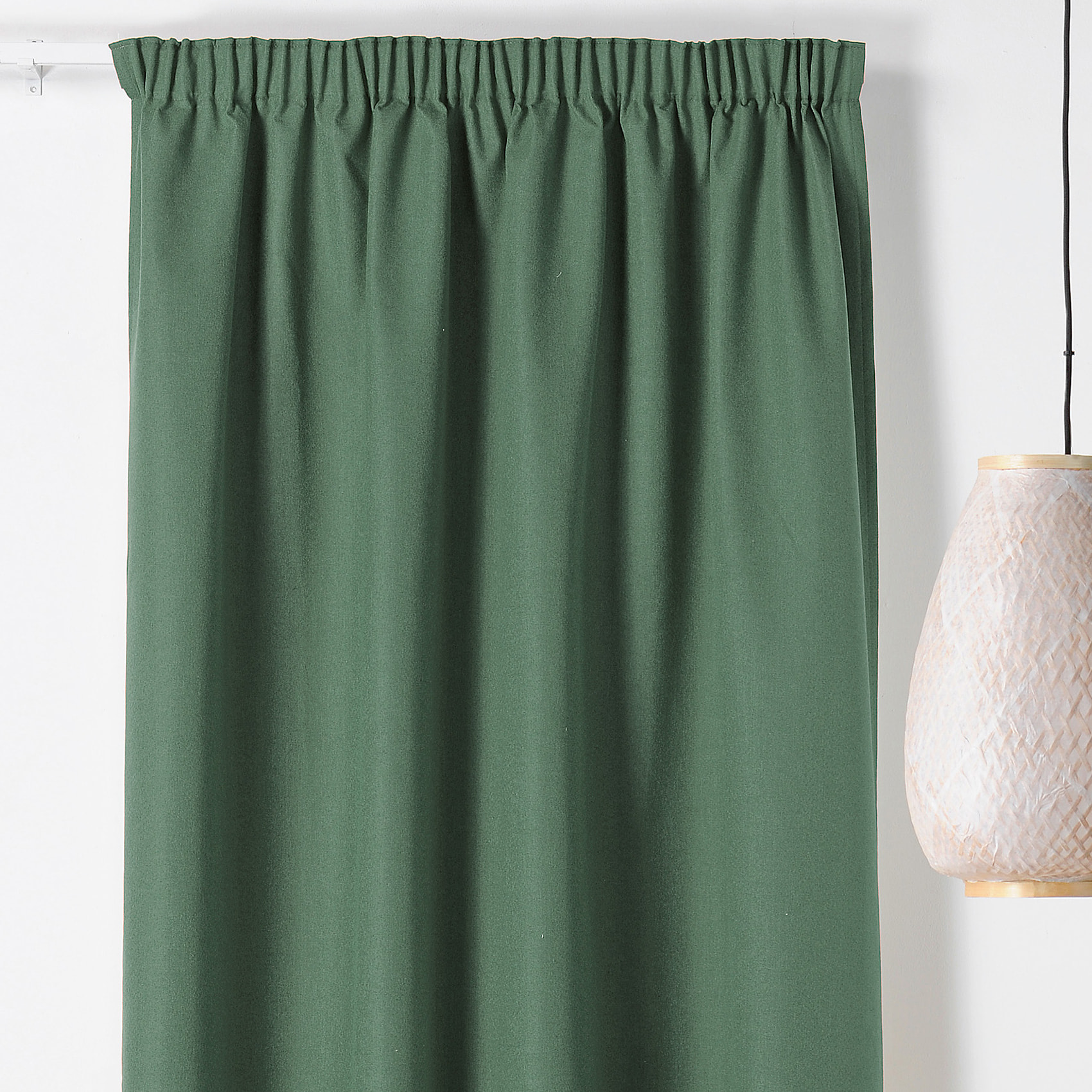 Rideau occultant galon fronceur  - Effet chiné - Vert