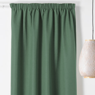 Rideau occultant galon fronceur  - Effet chiné - Vert