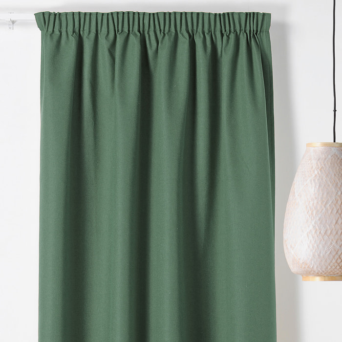 Rideau occultant galon fronceur  - Effet chiné - Vert