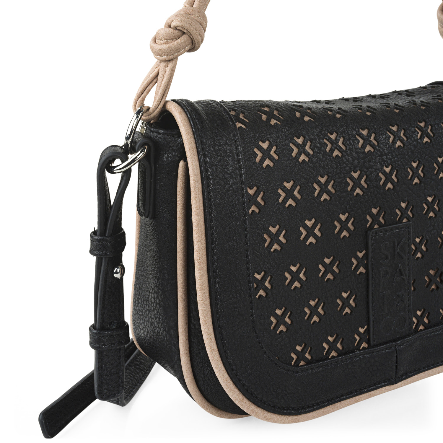 Bolso Bandolera Mujer Sint/Pu Skpat Crosses Negro-Taupe