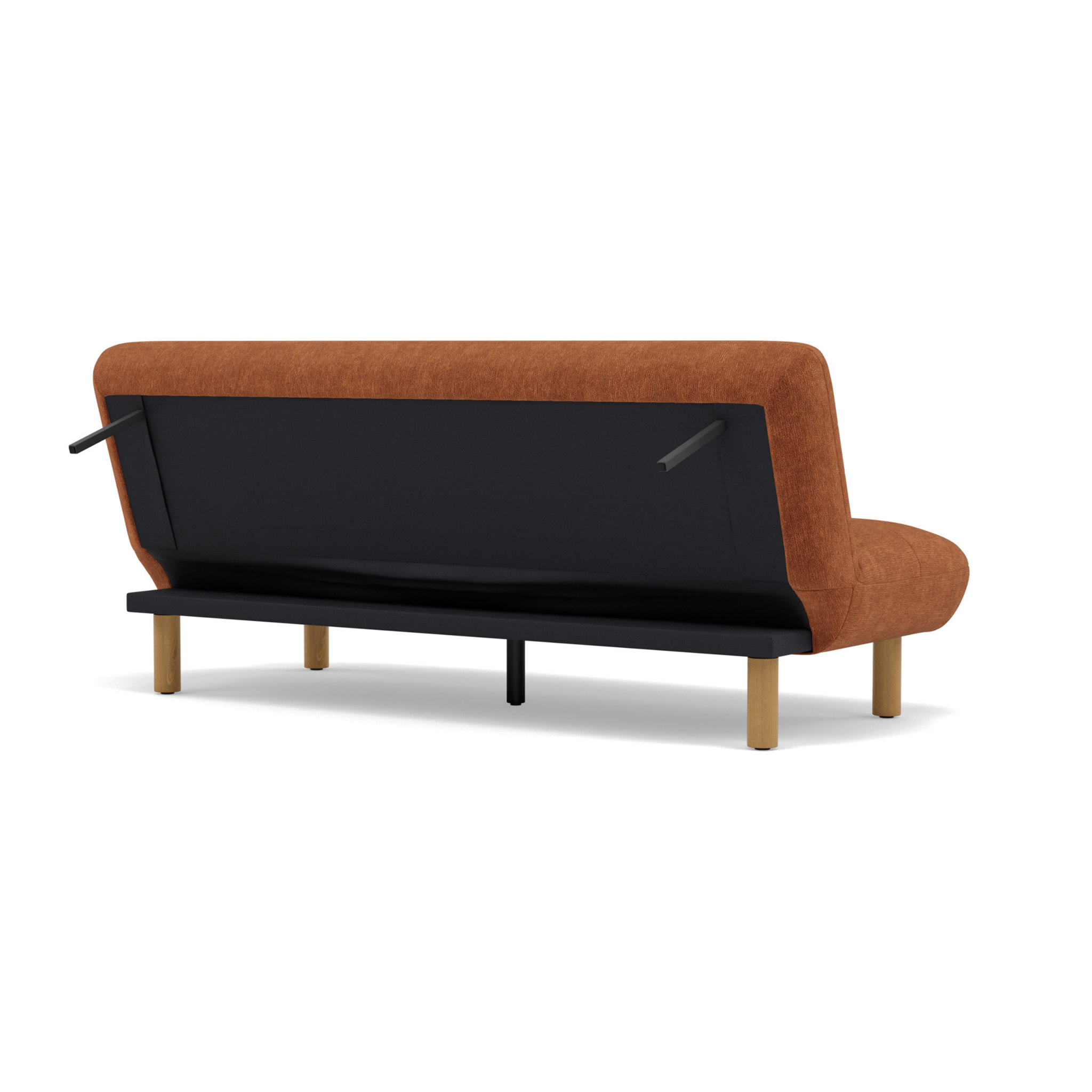 Soan - Banquette 2 places convertible clic-clac en velours texturé - Terracotta